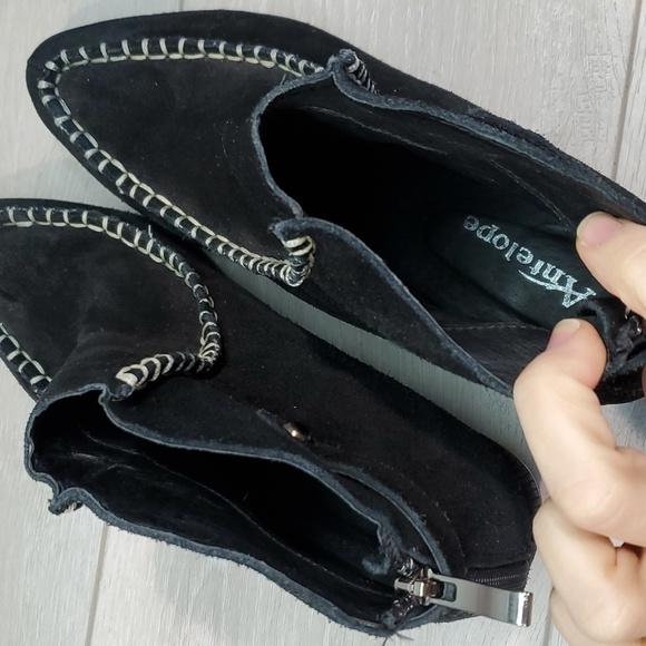 Anthropologie Antelope Womens WhipstitchSuede Ankle Boots shoes sz 39/9 - Picture 6 of 14